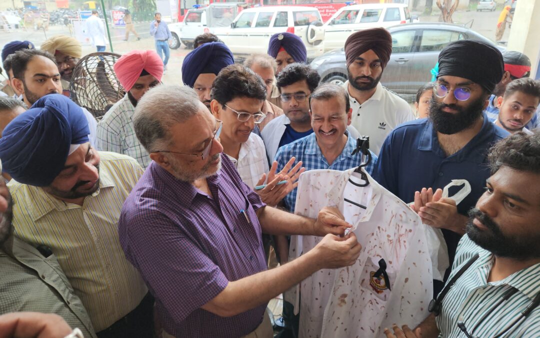 Health Minister Dr. Balbir Singh joins protest at Rajendra Hospital, Patiala; Dr. Inderbir Singh Nijjar attends Amritsar Medical College protest