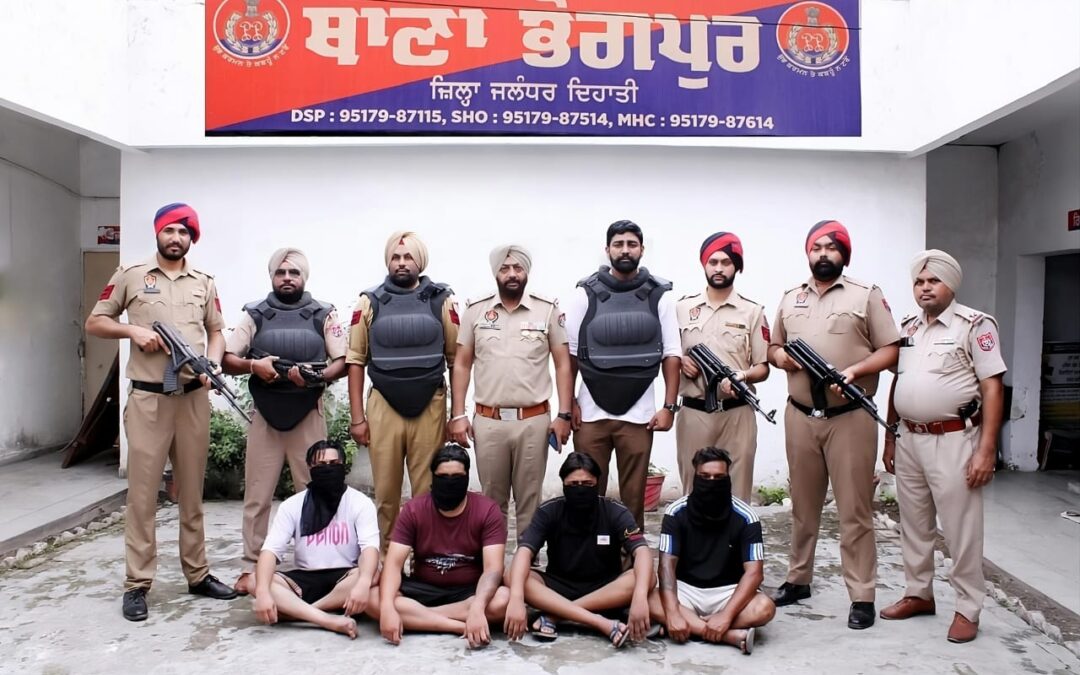 PUNJAB POLICE NABS FOUR MEMBERS OF INFAMOUS GANGSTER JAGGU BHAGWANPURIA GANG AFTER HOT CHASE