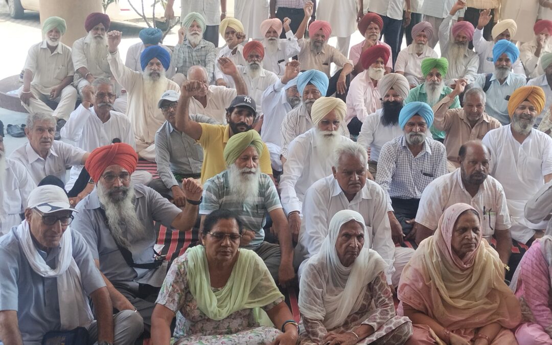 ਪੰਚਾਇਤੀ ਰਾਜ ਪੈਨਸ਼ਨਰਜ ਯੂਨੀਅਨ ਪੰਜਾਬ ਵੱਲੋਂ ਆਪਣੀਆਂ ਮੰਗਾਂ ਲਈ ਧਾਰਨਾ ਦਿਤਾ