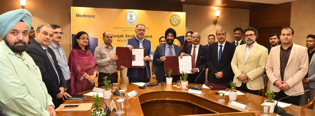 Punjab Health Minister Dr. CMC by Balbir Singh. Launch of stroke care model in partnership with Ludhiana and Medtronic