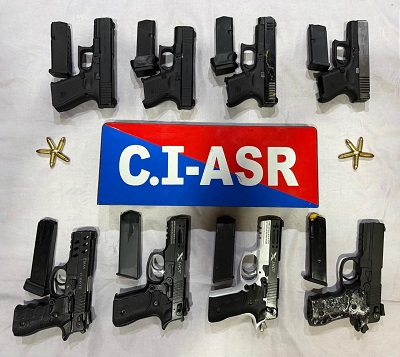 PUNJAB POLICE ARRESTS TWO PERSONS IN BID TO DELIVER WEAPON CONSIGNMENT; 8 SOPHISTICATED PISTOLS RECOVERED